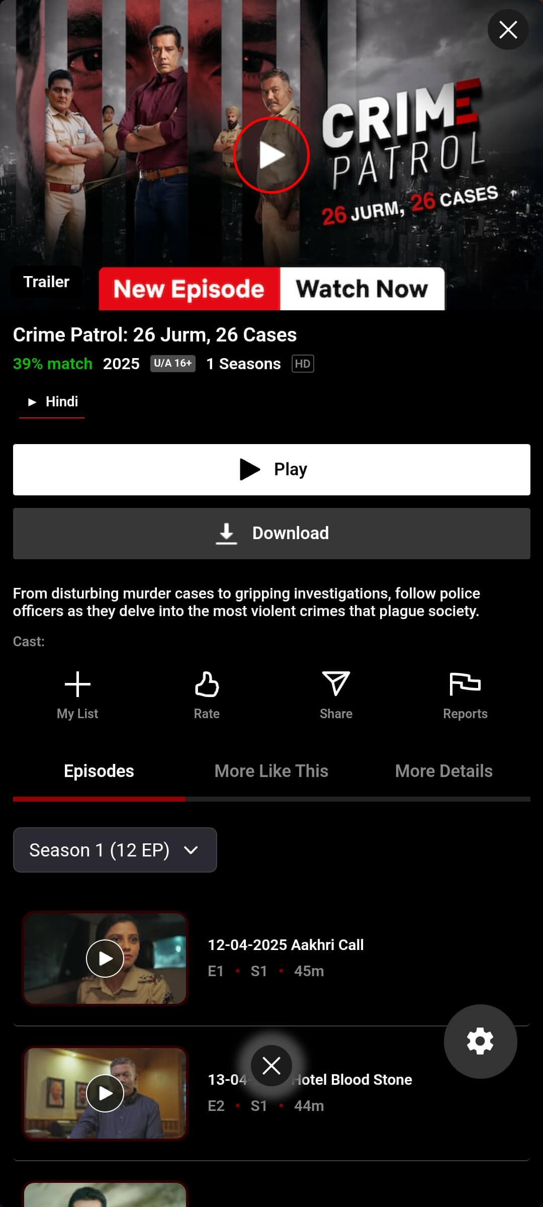 Crime Patrol on NetMirror