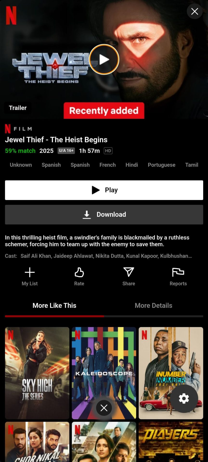 Jewel Thief on NetMirror