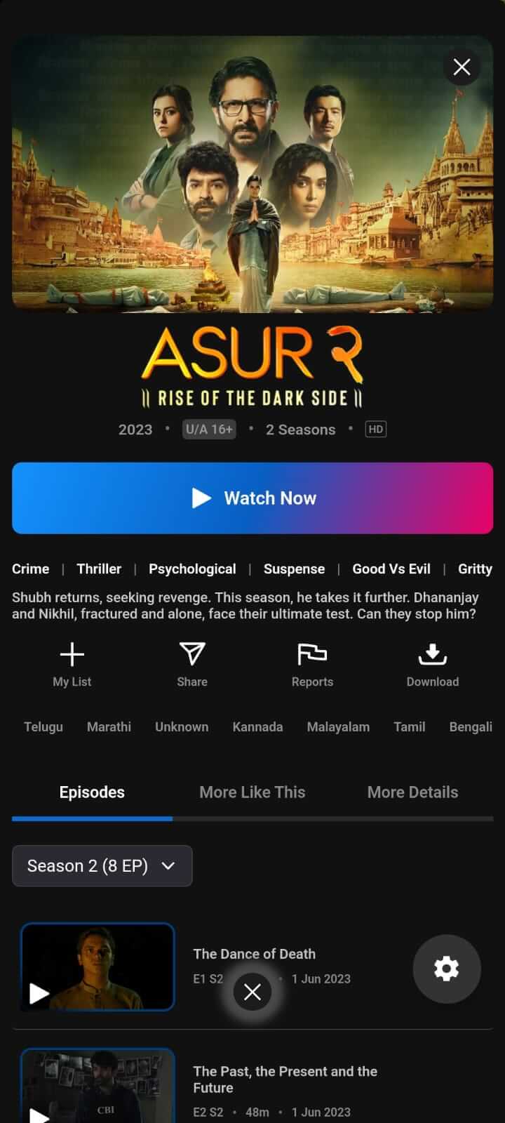 Asur Season on NetMirror