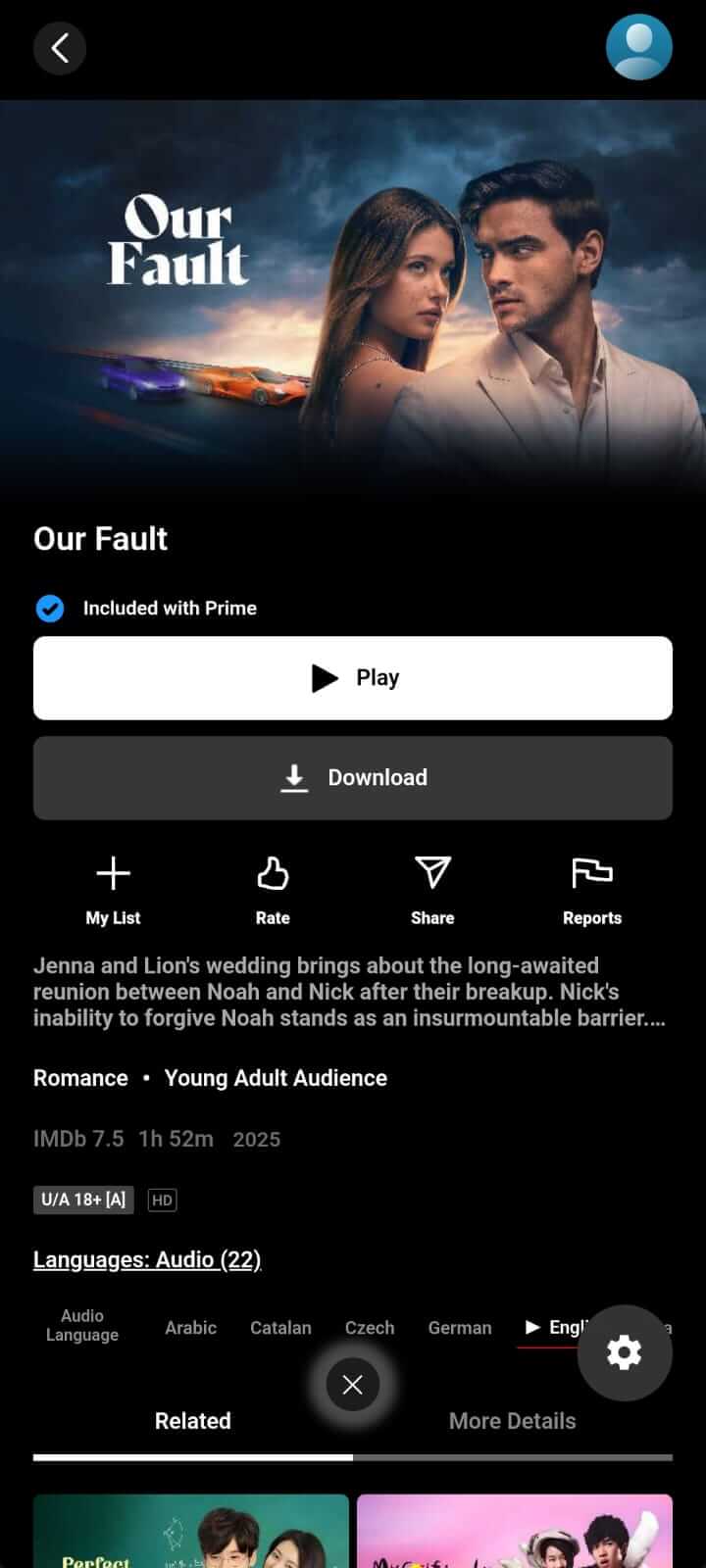Our Fault Movie on NetMirror