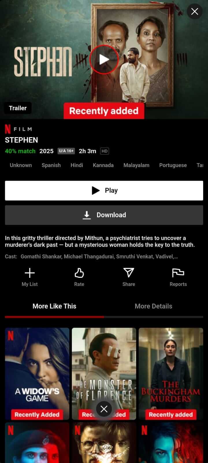 STEPHEN Movie on NetMirror