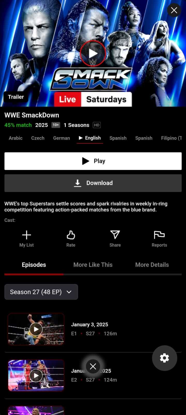 WWE SmackDown on NetMirror